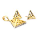 Beautiful Triangle shape Pendant Set with Zerkons and Amazing Design